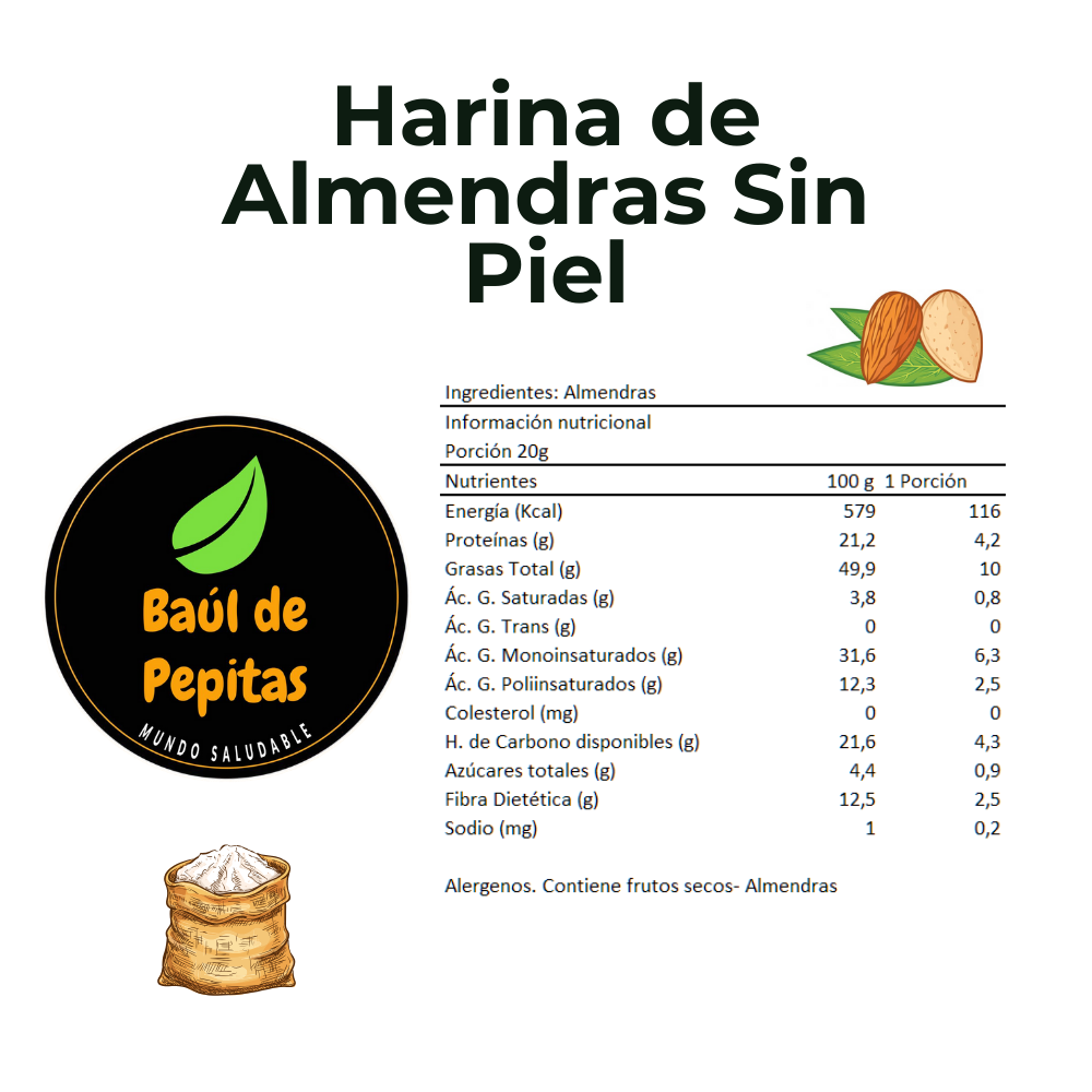 Harina de almendras sin piel
