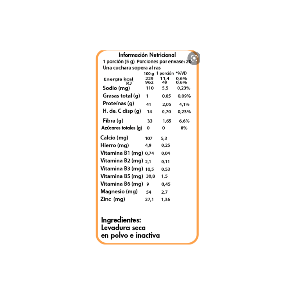 Levadura nutricional copos - Dulzura Natural