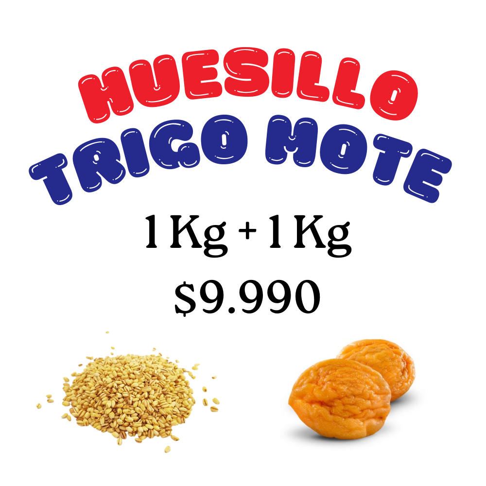 Pack 1Kg huesillo extra + 1Kg Trigo Mote