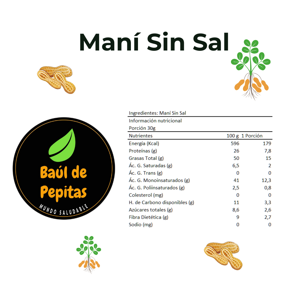 Mani tostado sin sal