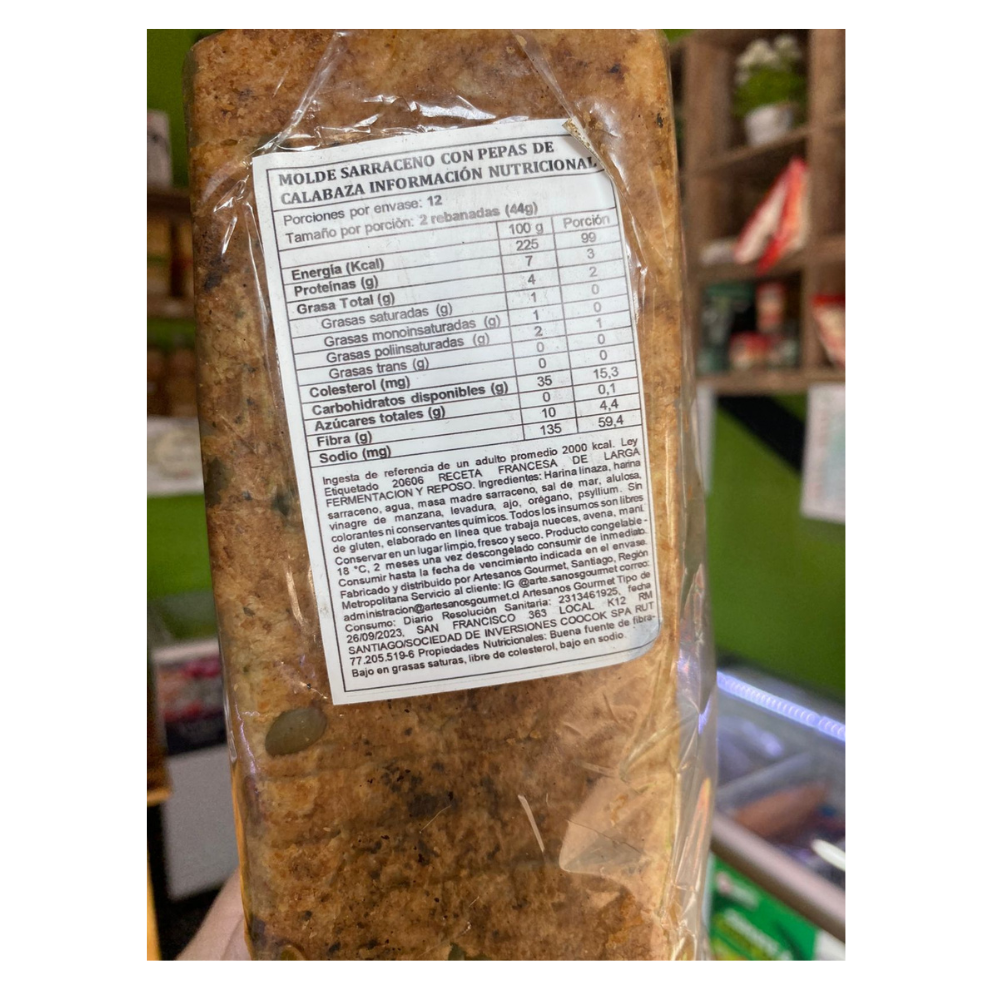 Pan Sin gluten Calabaza rebanado