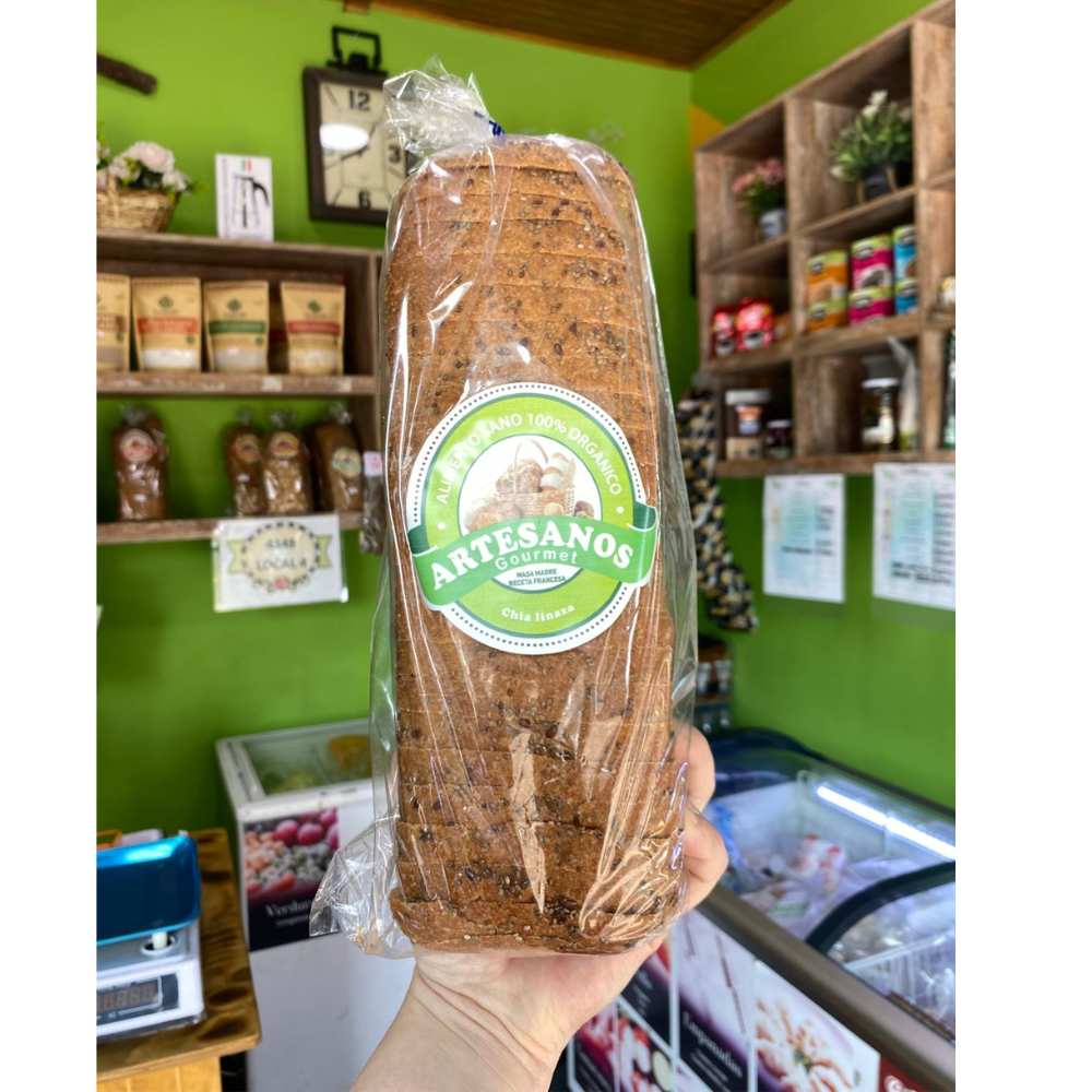 Pan Sin gluten Chía Linaza rebanado