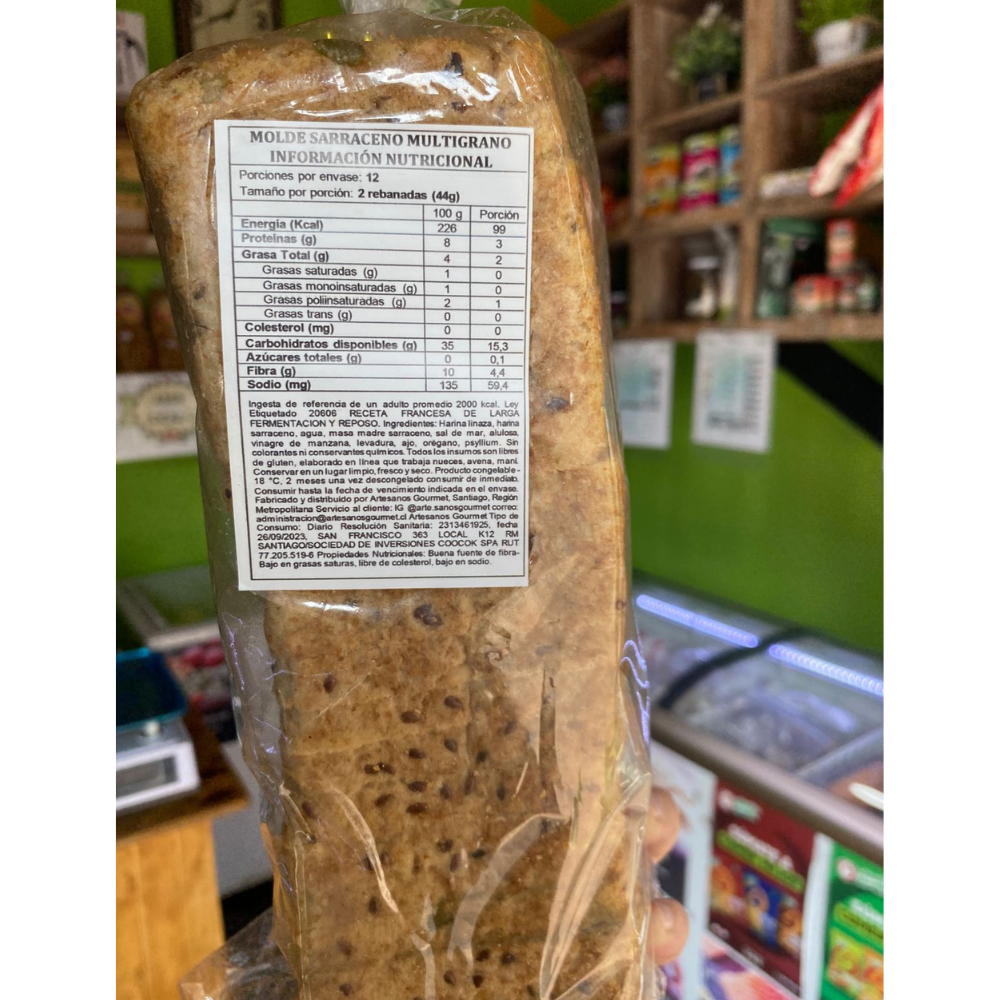 Pan Sin gluten Multigrano rebanado