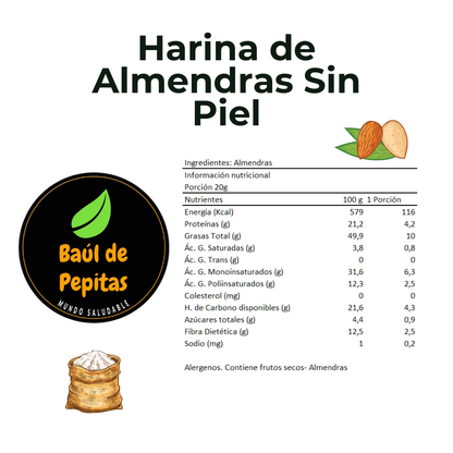 Harina de almendras sin piel
