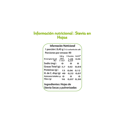 Stevia hojas molidas