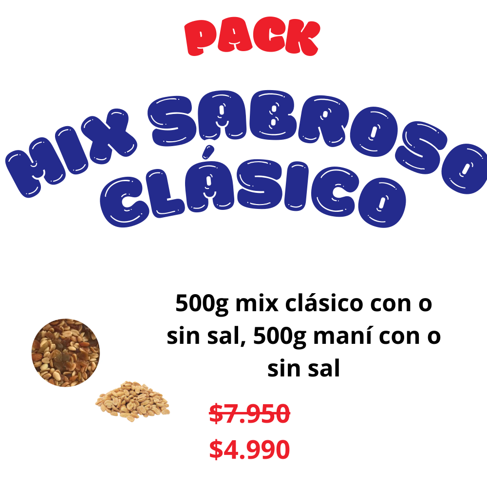 Pack Mix sabroso clásico: Mix clásico + Maní