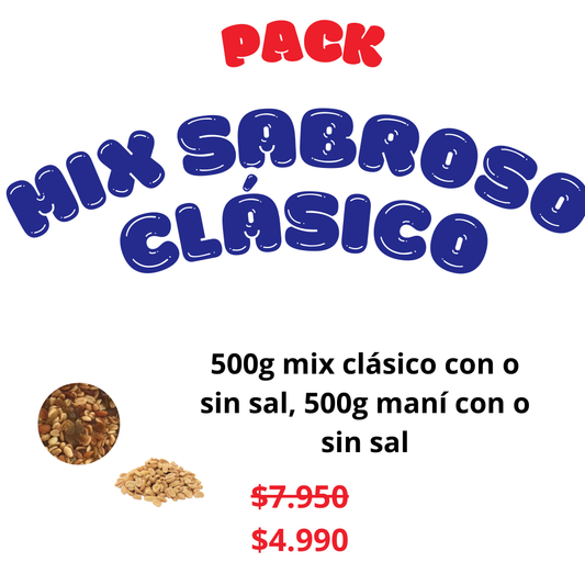 Pack Mix sabroso clásico: Mix clásico + Maní