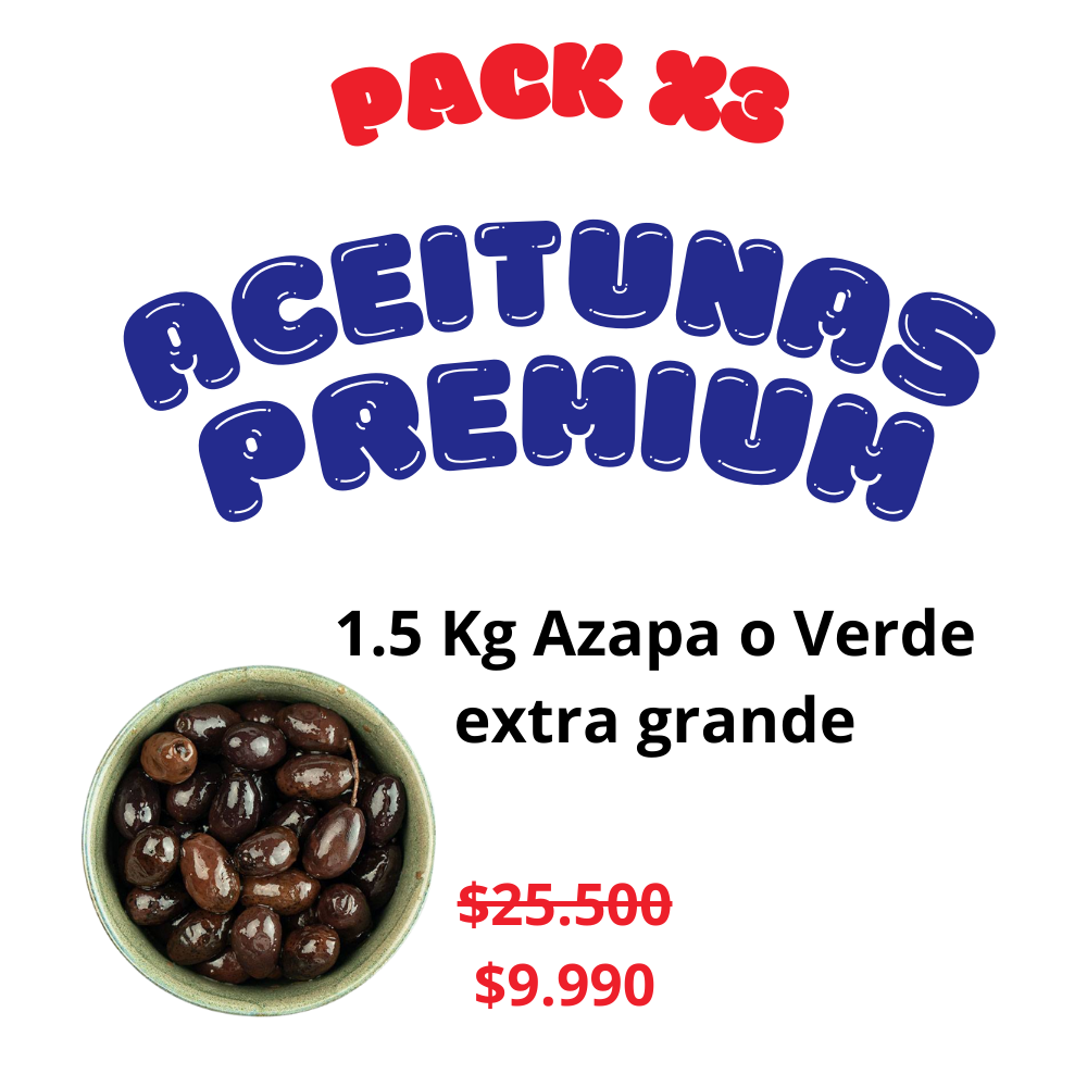 Pack Aceitunas verdes o negras - 1,5 Kg
