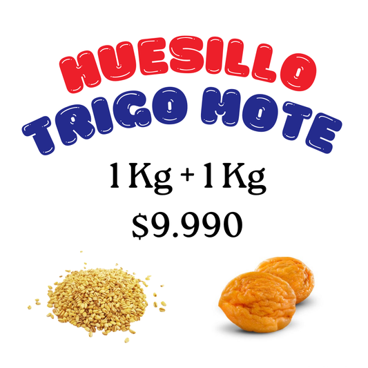 Pack 1Kg huesillo extra + 1Kg Trigo Mote