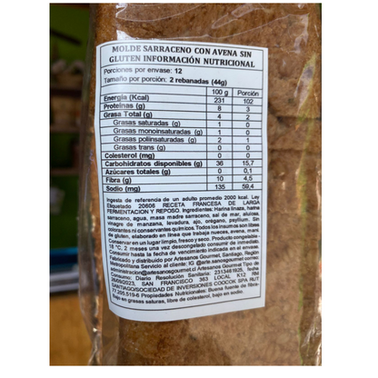 Pan Sin gluten Avena rebanado