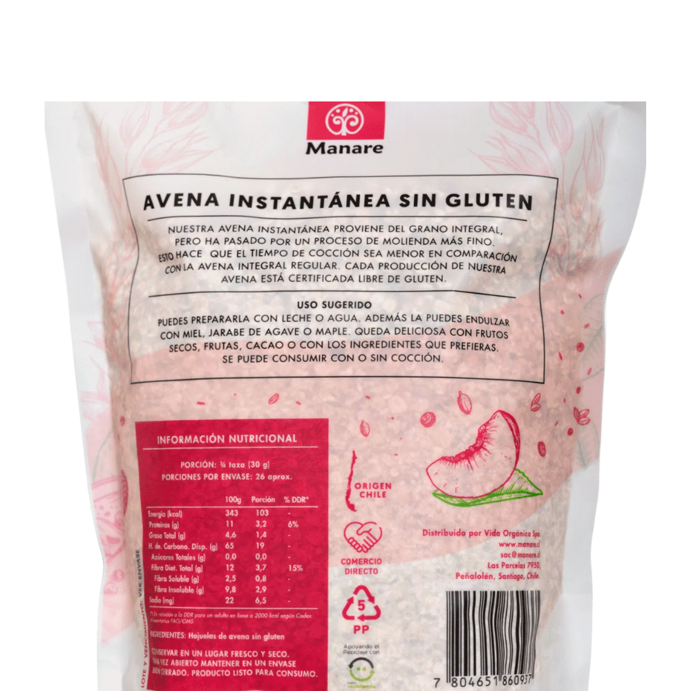 Avena Instantanea sin gluten